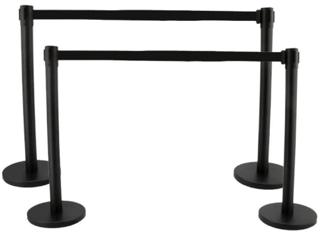 PACK DE 4 POTEAUX C-POST NOIR A SANGLE NOIRE 2.9M x 5CM