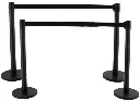 PACK DE 4 POTEAUX C-POST NOIR A SANGLE NOIRE 2.9M x 5CM