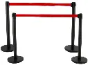 PACK DE 4 POTEAUX C-POST NOIR A SANGLE PERSONNALISEE 2.9M x 5CM