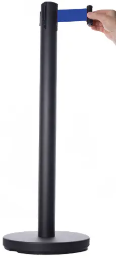 [CPOST-NR-BL] POTEAU C-POST NOIR A SANGLE BLEUE 2.9M x 5CM 