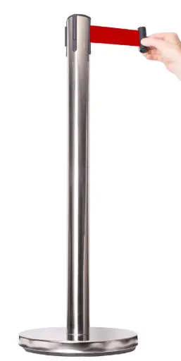 [CPOST-CHR-RG] POTEAU C-POST CHROME A SANGLE ROUGE 2.9M x 5CM