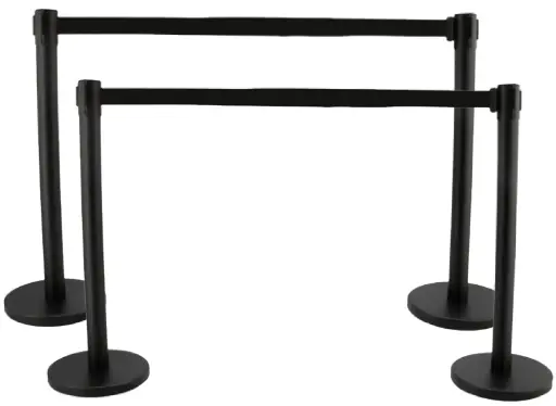 [CPOST-NR-NR X4] PACK DE 4 POTEAUX C-POST NOIR A SANGLE NOIRE 2.9M x 5CM